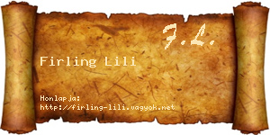 Firling Lili névjegykártya